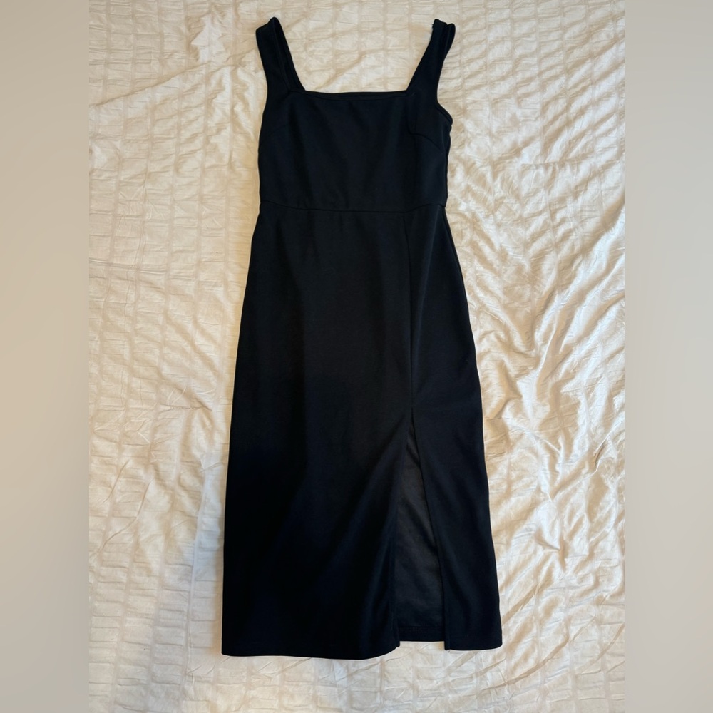 Black mid length dress